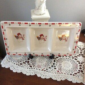 Snowman Divided Dish